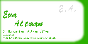 eva altman business card